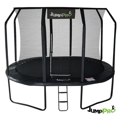 15ft x 10ft JumpPRO Xcel Black Oval Trampoline with Enclosure