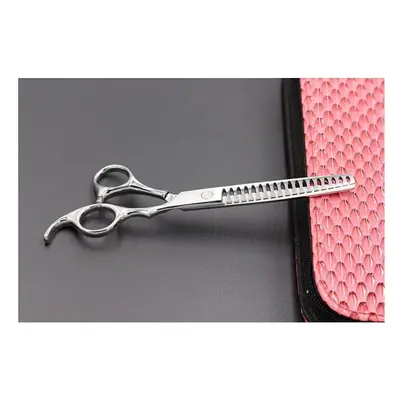 (Silver) Multicolor Professional Pet Dog Scissors Stainless Steel Thinning Cutting Shears Cats D