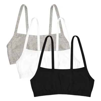 Fruit of the Loom girls cotton Spaghetti Strap Sport Bra, Black HueWhitegrey