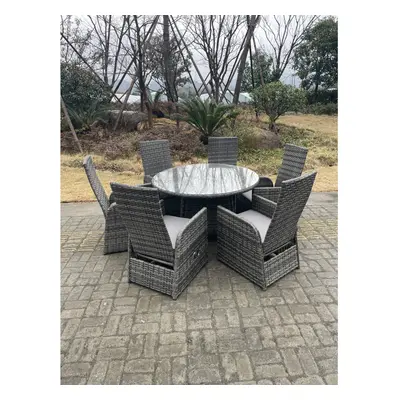 Fimous Outdoor Wicker Rattan Garden Furniture Reclining Chair And Tables