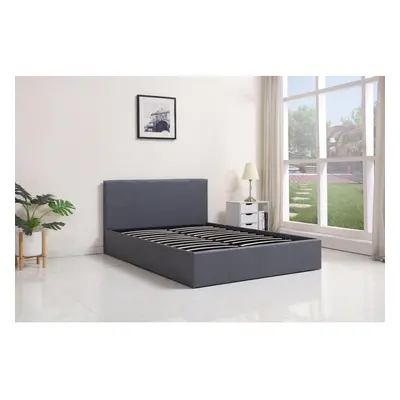 Ottoman Storage Bed grey small double 4ft leather and Mattress bedroom furniture