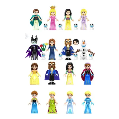 (Style F 16pcs) 24PCS Beauty and the Beast Minifigures Toys Fit Lego