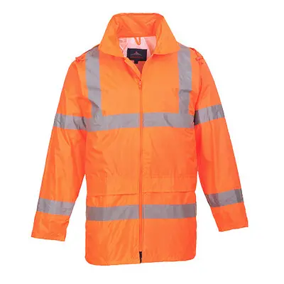 (Orange, 2XL) Hi-Vis Rain Jacket