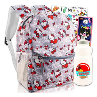 Hello Kitty Backpack Set - Hello Kitty School Bag Tattoos Water Bottle & More | Hello Kitty Scho