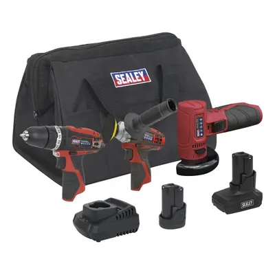 Sealey x SV12 Series Cordless Power Tool Combo Kit 12V - Batteries CP1200COMBO7