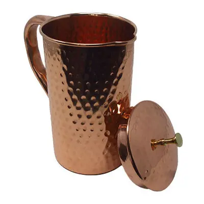 (Jug 4) Copper Water Jug Traditional Hand Hammered Ayurvedic Health