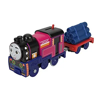 Thomas & Friends Ashima Toy Train, Battery-Powered Motorized Engine with Cargo Car for Preschool