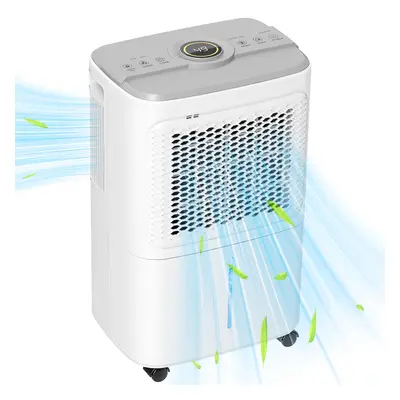 HOMCOM 12L/Day Small Dehumidifier for Home Damp, with Humidity Light