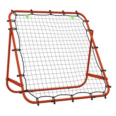 HOMCOM Rebounder Net Kids Adults Football Training Aid Adjustable Red