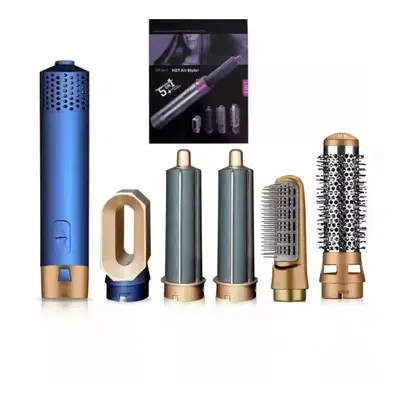 (Blue Gold) in Electric Hair Dryer Blow Hair Curler Set Detachable Styler Hot Air Brush