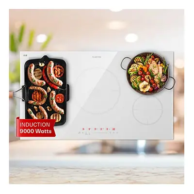 Klarstein Induction Hob, 9000W Electric Hob Induction Cooker, Ring Electric Pan Hob, Built-In Ta