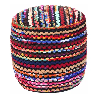 (45 x cm) Multi Coloured Folk Woven Bean Filled Pouffe