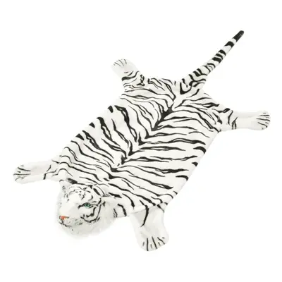 vidaXL Tiger Carpet Plush 144cm White Home Living Room Floor Mat Soft Rug