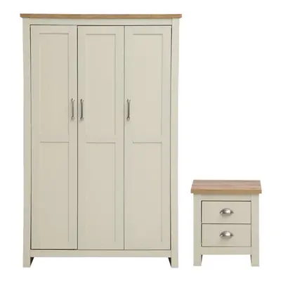 Lisbon Piece Bedroom Set Doors Wardrobe Drawer Bedside Table Cream