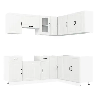 (white) vidaXL Kitchen Cabinet Set Highboard Cabinet Storage Cupboard Engineered Wood