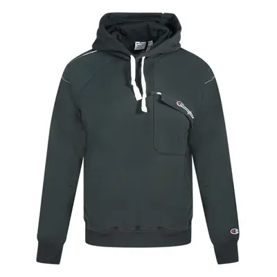 Champion Asymmetric Chest Pocket Logo Black Hoodie