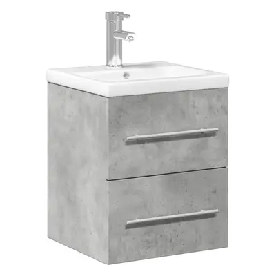 (concrete grey, x 38.5 x cm/with faucet) vidaXL Sink Cabinet with Built-in Basin Concrete Grey E