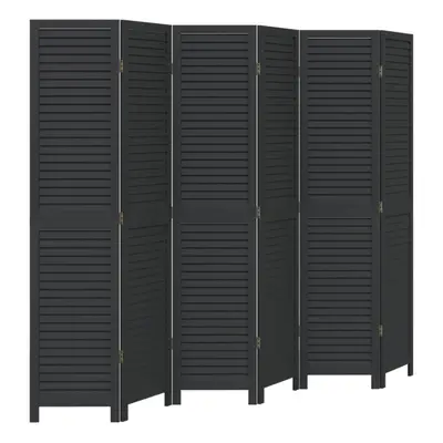 vidaXL Room DividerÃÂ Panels Room Privacy Screen Black Solid Wood Paulownia