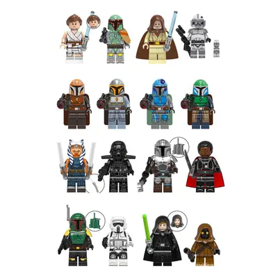 (Style C 16pcs) 16pcs Science fiction Leibo Buffett Mandalorian puzzle puzzle block toy Minifigu