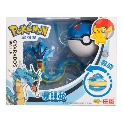 (Gyarados With Box) Original Box Pokemon Styles Pokeball Deformation Toy Set Anime Figure