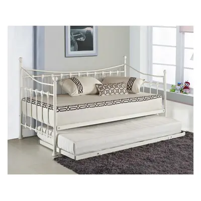 Daybed With Trundle white 3ft single twin bed and mattresses pull out metal guest room bedroom l