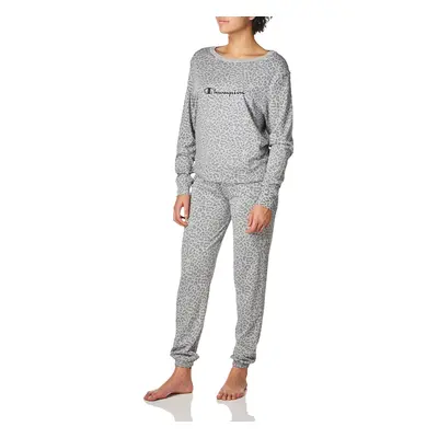 Champion Women's Sleep PJ Set Animal Print Grey XX-Large