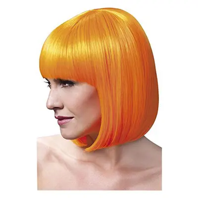 Fever Women?s Sleek Neon Orange Bob with Bangs, 13inch, One Size, Elise,5020570425718