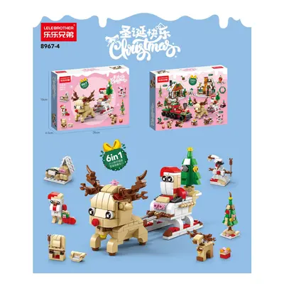 (296PCS reindeer) New Christmas Minifigures Puzzle Kids Toys Gifts For Fit Lego Girl Boy