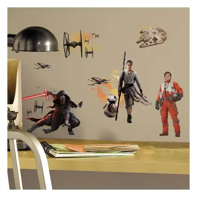 Star Wars RMK3010SCS Repositionable Episode VII: Rey, Poe and Kylo Ren Wall Stickers, Multi, 27x