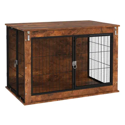 PawHut Dog Crate Furniture with Flip-up Top, Doors, for Large Dogs