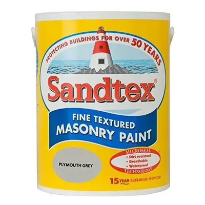 Sandtex 5L Fine Textured Masonry Paint Pymouth Grey