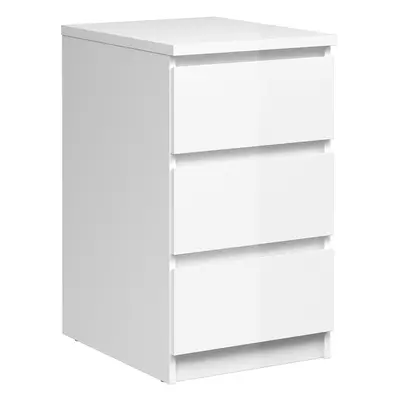 Bedside - Drawers in White High Gloss