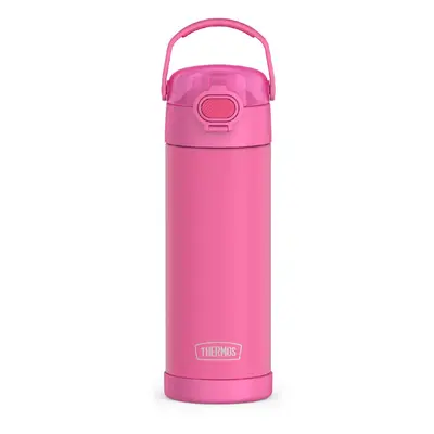 THERMOS FUNTAINER Ounce Stainless Steel Vacuum Insulated Bottle with Wide Spout Lid Neon Pink