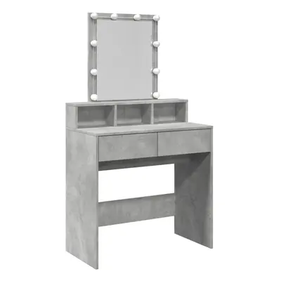 (concrete grey) vidaXL Dressing Table with LED Cosmetic Table Vanity Makeup Table Sonoma Oak