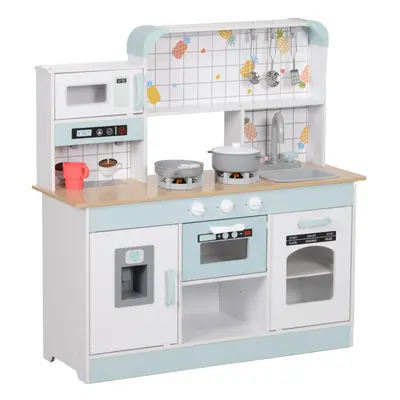 AIYAPLAY Toy Kitchen, Pretend Role Play Kitchen w/ Ice Maker, Microwave