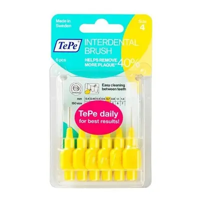 Tepe 0.7 mm Interdent Yellow Brushes - Pack of pieces