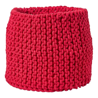 (Red) Cotton Knitted Round Storage Basket, x cm