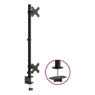 (dual (without arm)) vidaXL Triple Monitor Stand Monitor Arm Mount Monitor Mount Black Steel VES