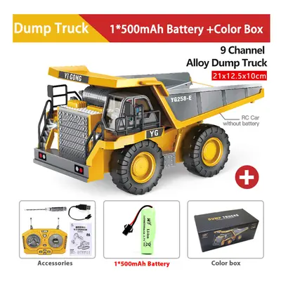 (9CH-Dump Truck-Y) 1:24 9CH RC Alloy Dump Truck Car Engineering Vehicle Forklift Heavy Ex