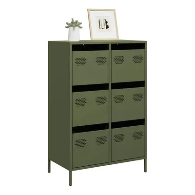 vidaXL Highboard Olive Green 68x39x101.5 cm Steel