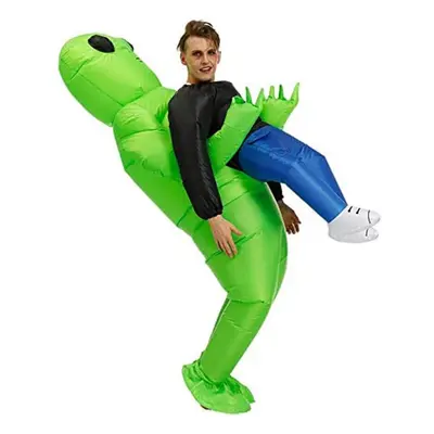 Adult Halloween Inflatable Costume Blow Up Suits Alien Carrying Human