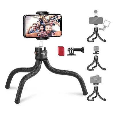 NEEWER Phone Tripod, T80 Flexible Travel Tripod Stand with Wireless Remote