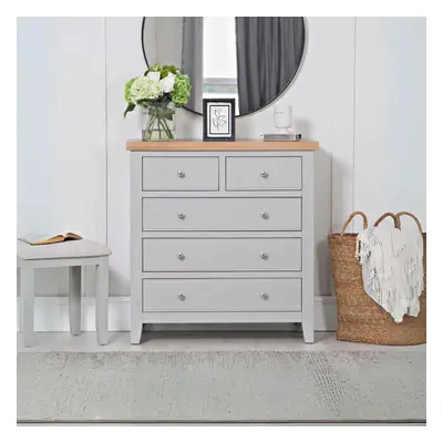 (Grey) Easton Chest Of Drawers Storage Organizer Solid Wood