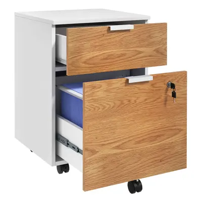 HOMCOM Drawer Filing Cabinet with Adjustable Hanging Bars for A4 and Letter