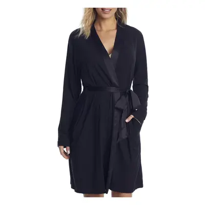 Calvin Klein Women's Modal Satin Lounge and Sleep Robe Black X-S