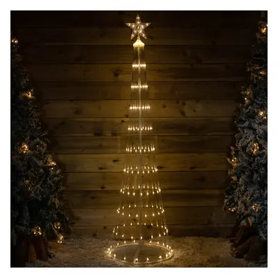 2.5m Light up Cone Tree with Warm White LEDs and Timer Function