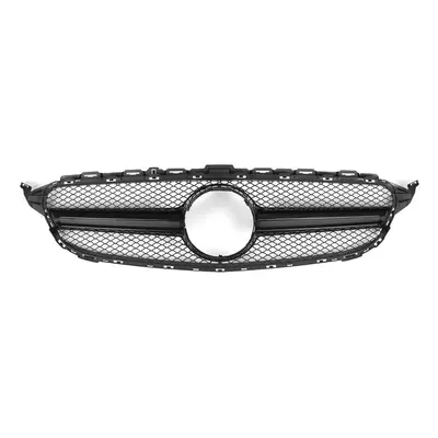 Gloss Black Front Bumper Mesh Grille Grill For Mercedes C-Class