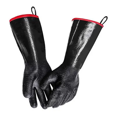 Food-Grade Neoprene Rubber BBQ Gloves, Water, Fire & Stain Resistant Gloves, Heat Resistant Oven