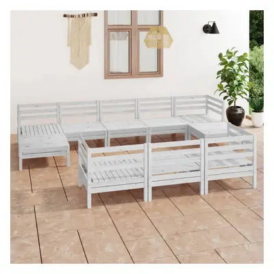 vidaXL Garden Lounge Set Outdoor Lounge Set Piece White Solid Wood Pine