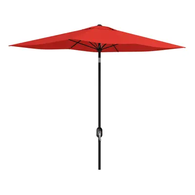 Outsunny x 3(m) Garden Parasol Rectangular Market Umbrella w/ Wine Red